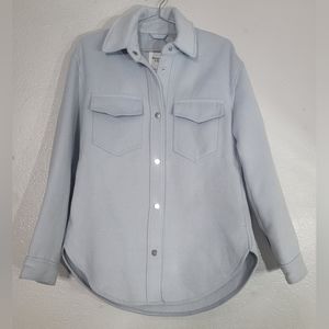 Abercrombie & Fitch Pale Blue/Gray Oversized Shacket